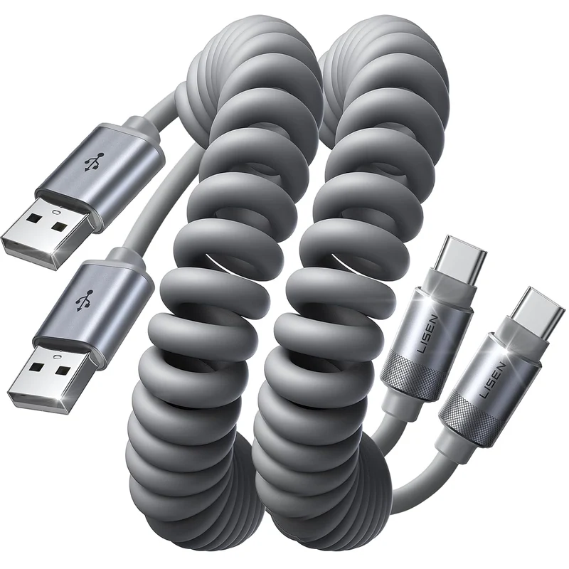 LISEN Coiled USB C Cable