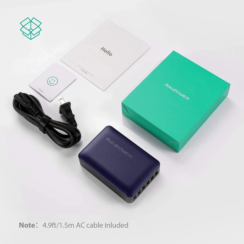 RAVPower 60W 12A 6-Port Desktop Charger RP-PC028