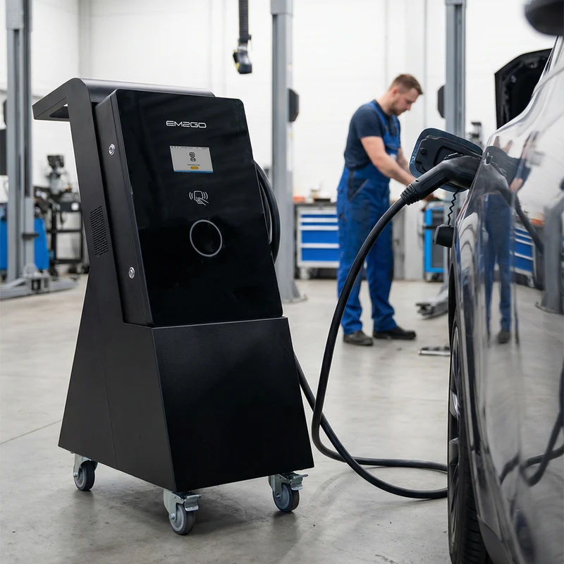 Mobile DC Wallbox 30kW / 40kW mit Rollwagen | EM2GO