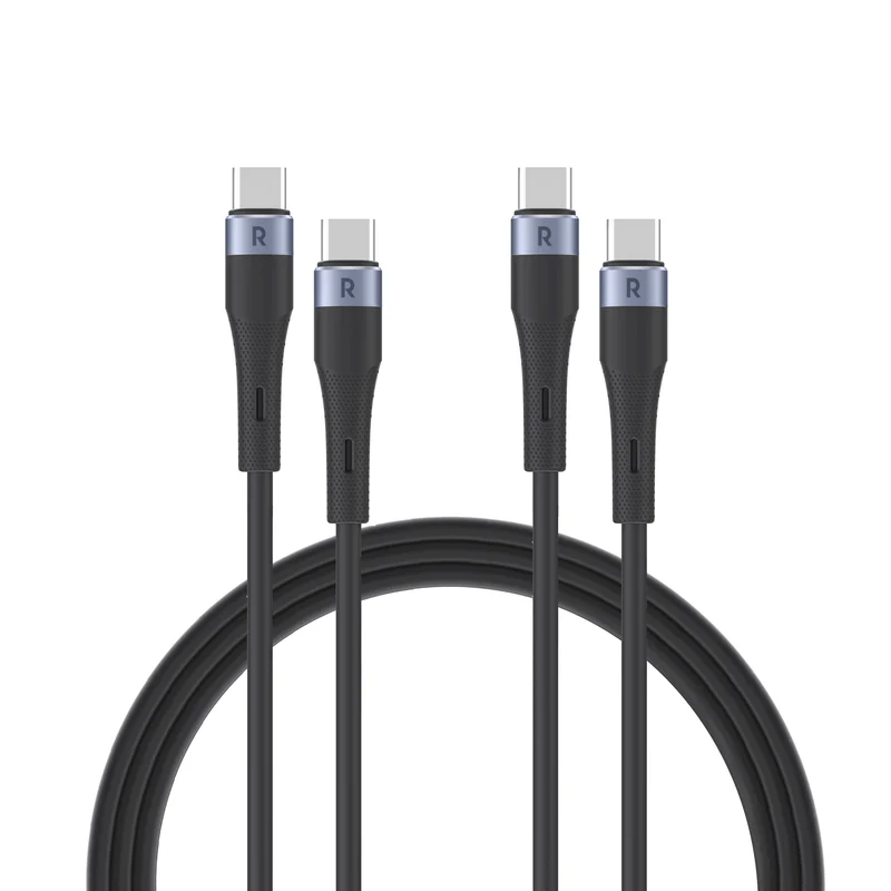 2 Pack RAVPower 60W Charge & Sync 60W Silicone C-C Cable 1M RP-CB1038