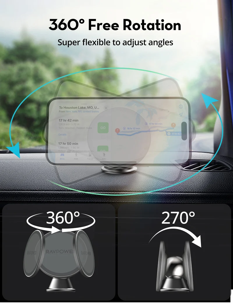 RAVPower RP-SH1002 Magnetic Car Phone Mount RP-SH1002 Black
