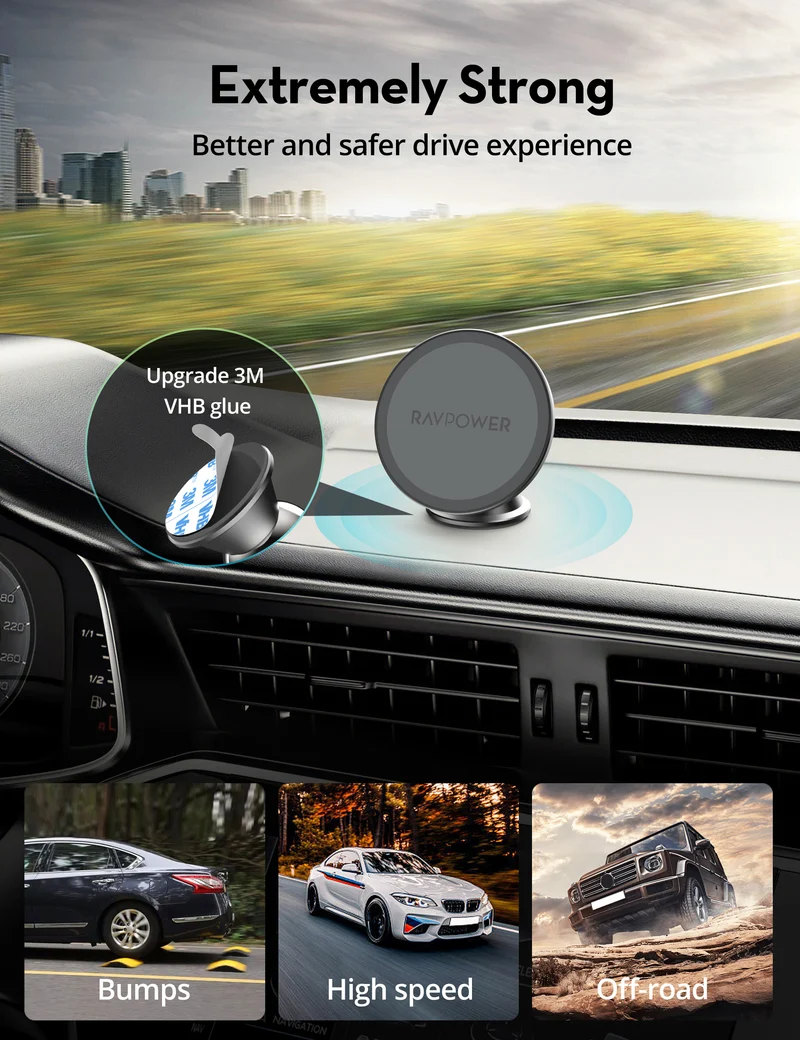 RAVPower RP-SH1002 Magnetic Car Phone Mount RP-SH1002 Black