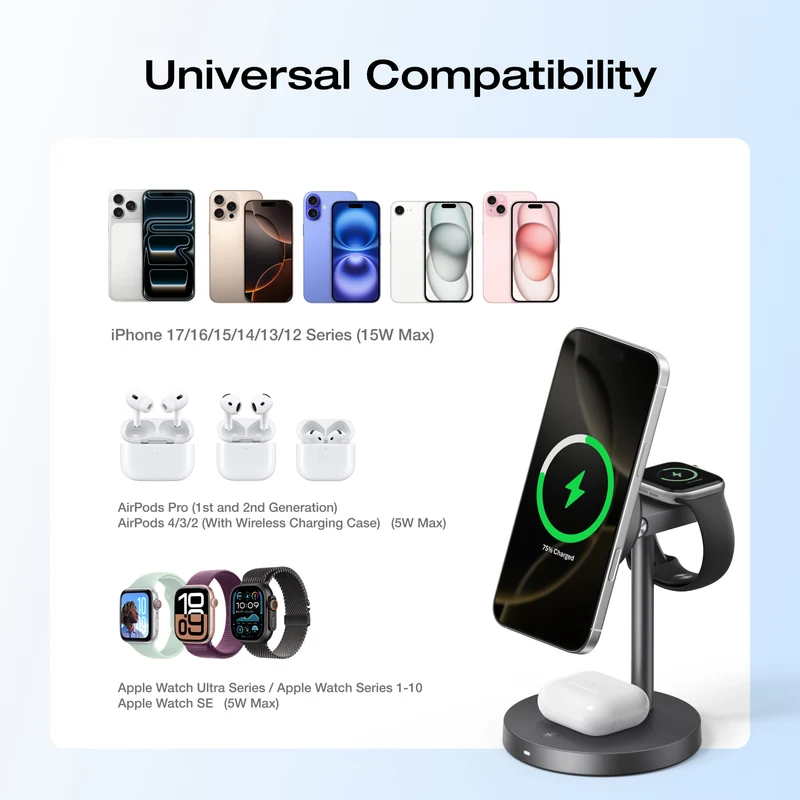 EcoFlow RAPID Mag Qi2 Wireless Charging Stand (3-in-1)