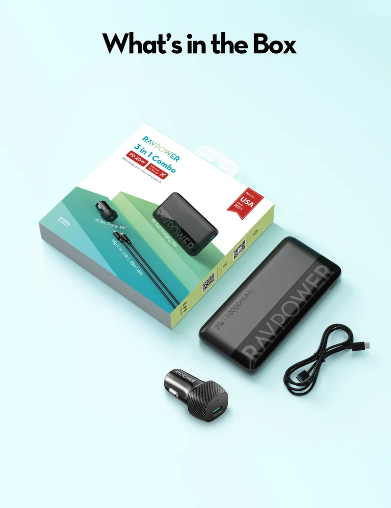 RAVPower RP-VC1015 Car Charger Combo