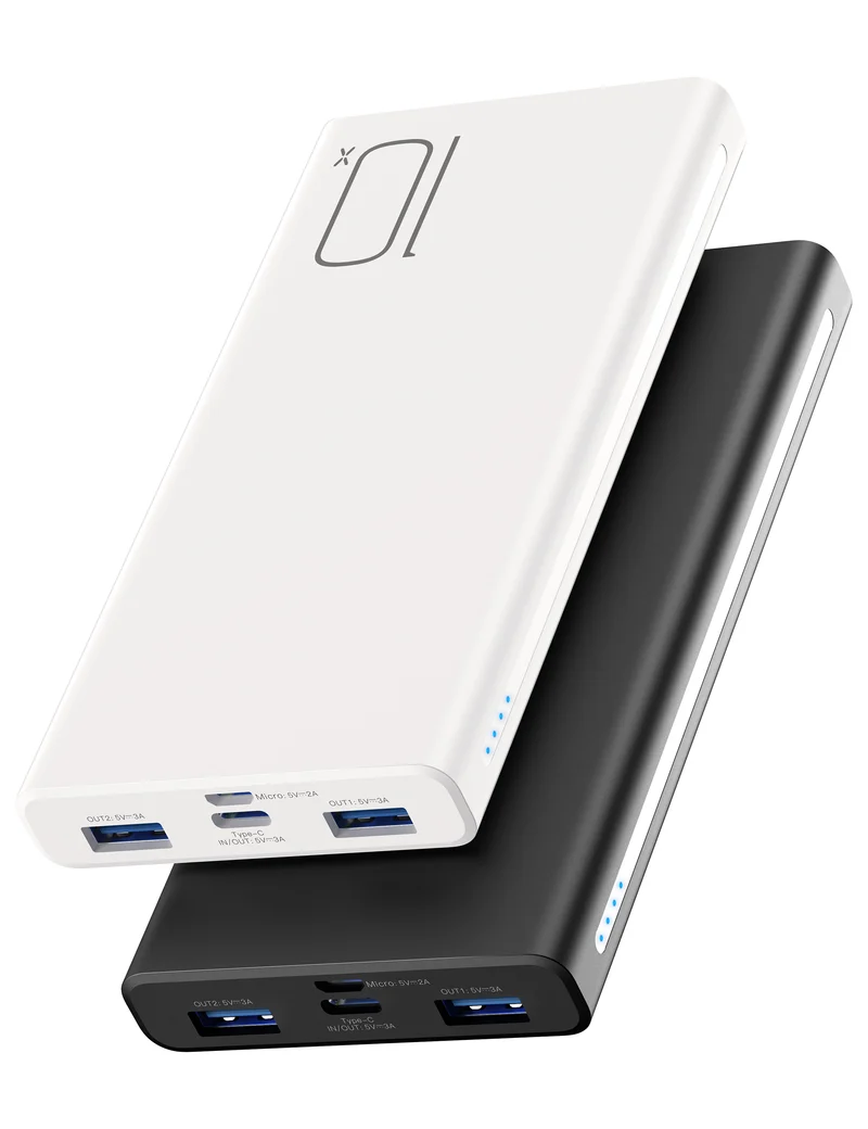 RAVPower AF-PB010 10000mAh 15W Power Bank with USB-C Charging 5V 3A, 2 Pcs