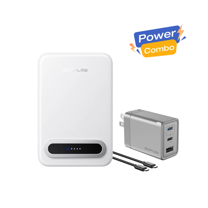 EcoFlow RAPID Mag Qi2 Power Bank (10K, 15W) + RAPID 65W GaN Charger with 100W Cable