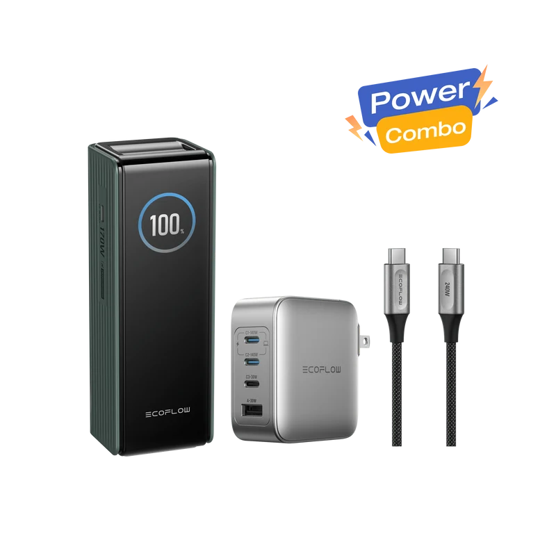 EcoFlow RAPID Power Bank (25,000mAh, 170W) + 140W Charger + 240W Cable