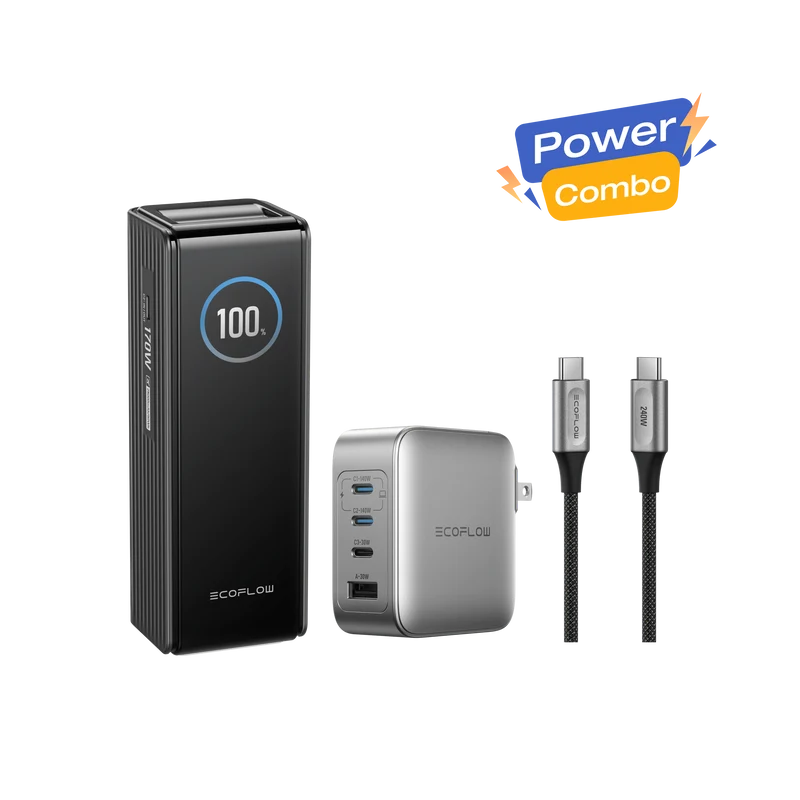 EcoFlow RAPID Power Bank (25,000mAh, 170W) + 140W Charger + 240W Cable