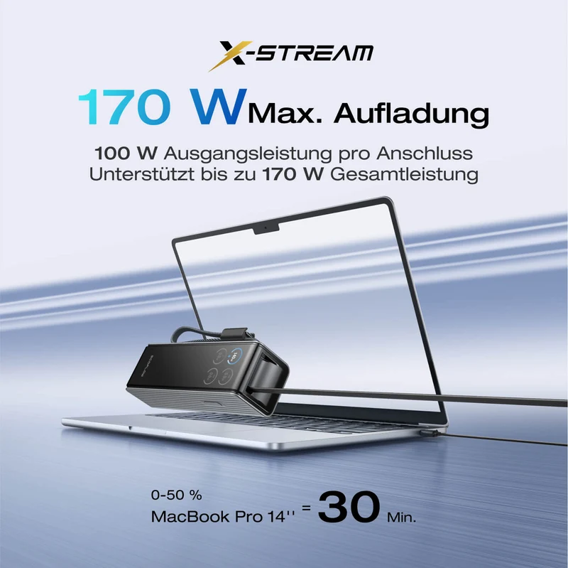 EcoFlow RAPID 25000mAh Powerbank in Grün, mit einziehbaren Kabeln
