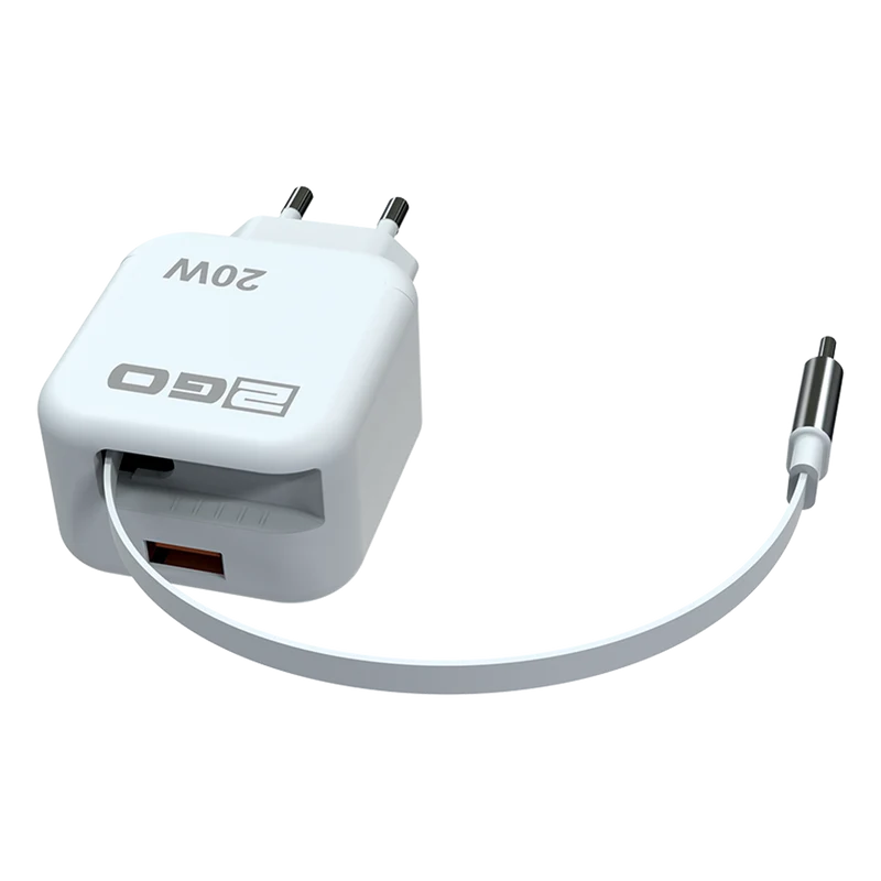 Thekendisplay - USB Type-C - Netz- & Kfz-Schnell-Ladegeräte mit ausziehbaren Kabeln - je 4 Stück
