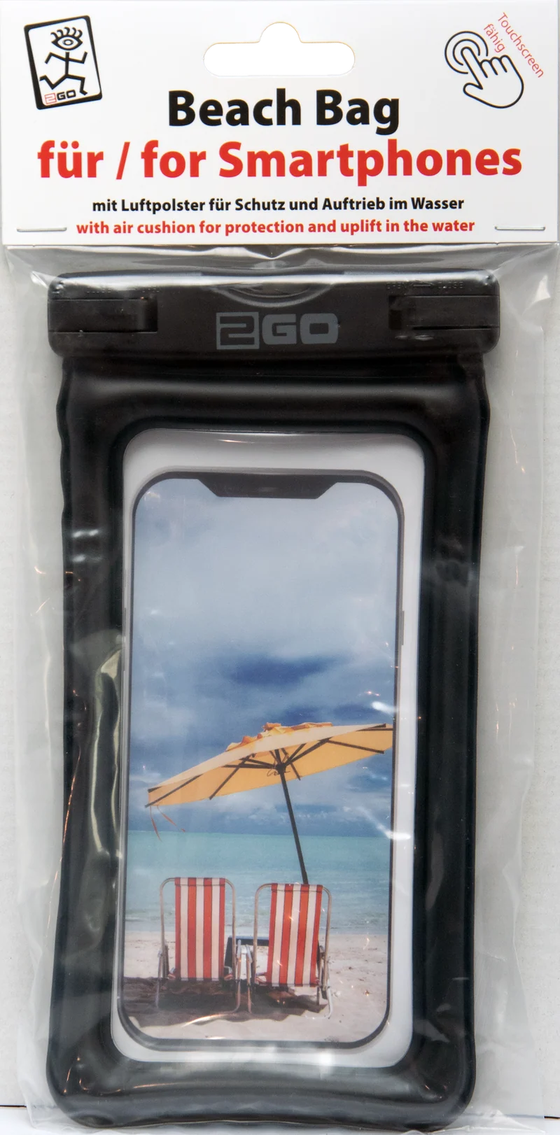 Beach Bag für Smartphones bis 7,5" - schwimmfähig - touchscreenfähig - mit Umhängeband