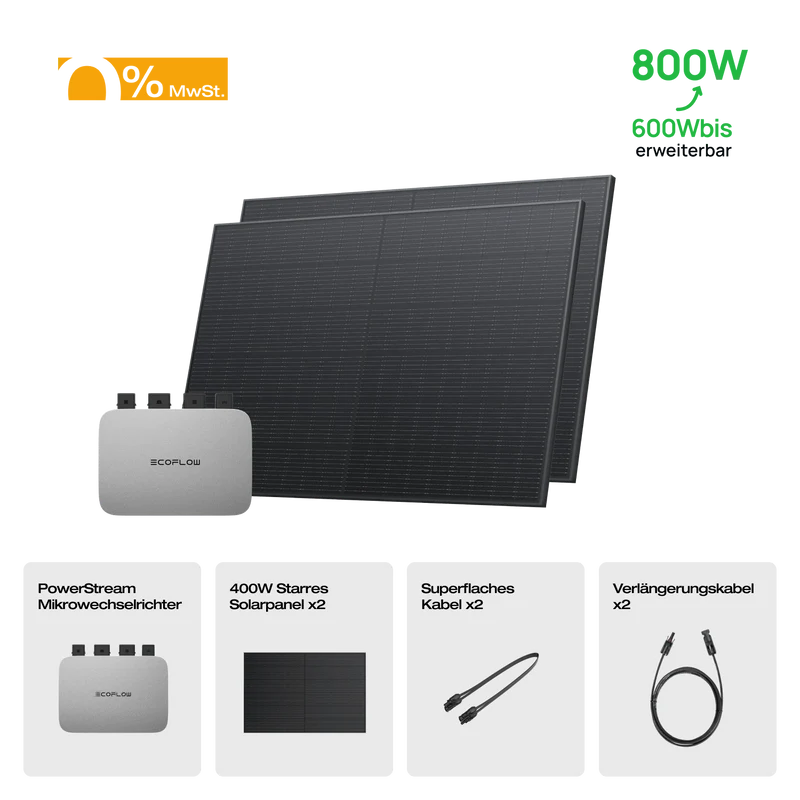 EcoFlow 400W Starres Solarpanel (2 Stück) (Empfohlenes Zubehör)