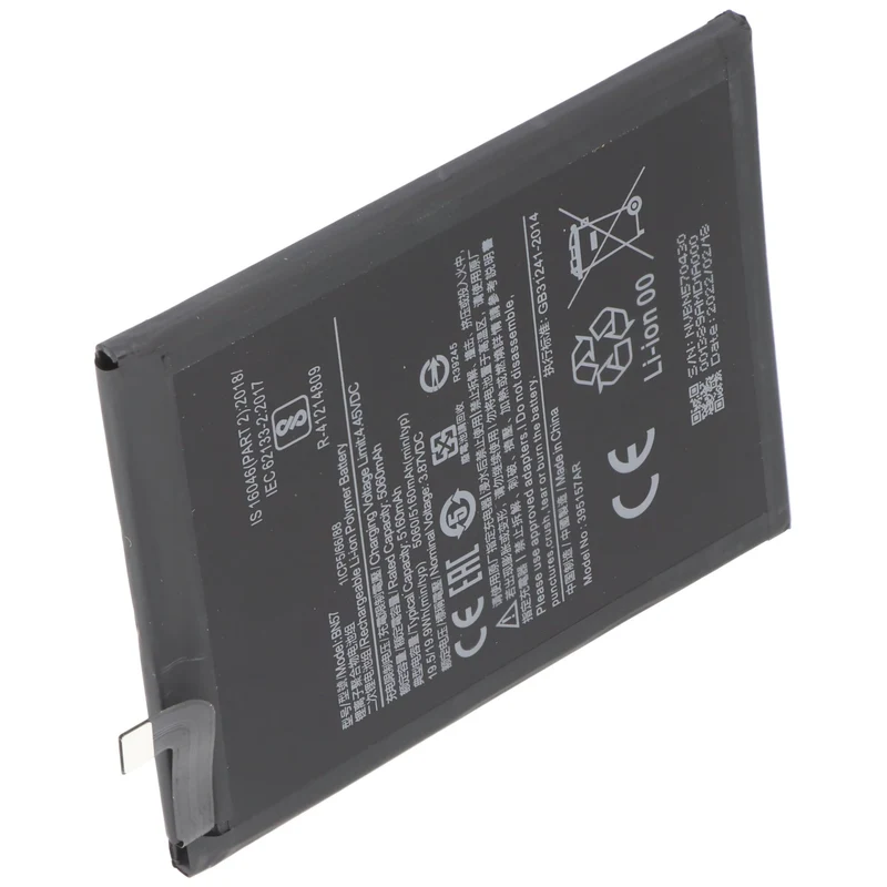 AccuCell Akku passend für Xiaomi Poco X3 Akkutyp BN57 Li-Polymer, 3,85V, 5000mAh, 19,2Wh, built-in, ohne Werkzeug