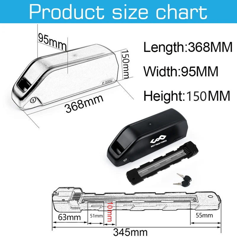 【USA-Lager】R049-6 52V 25Ah BMS50A Chinesische 5000mAh LG5000 Zellen mit 3A Ladegerät Li-Ionen E-Bike-Akku