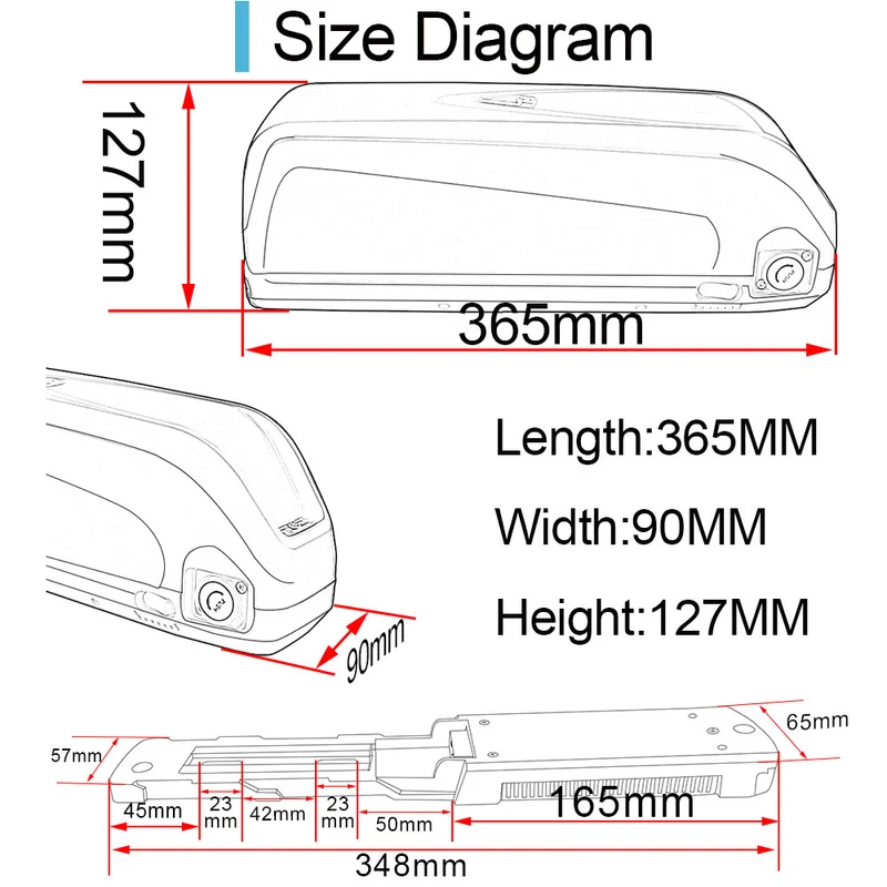 【USA-Lager】S039-5 Hailong 48V 52V 20Ah 17.5Ah BMS50A Akku mit 3A 2A Ladegerät für 1500W Motor mit UL-Zertifikat