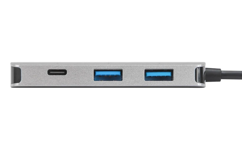 USB-C Multiport-Hub mit 2 USB-A- und 2 USB-C-Anschlüssen und 100 W PD Pass-Through