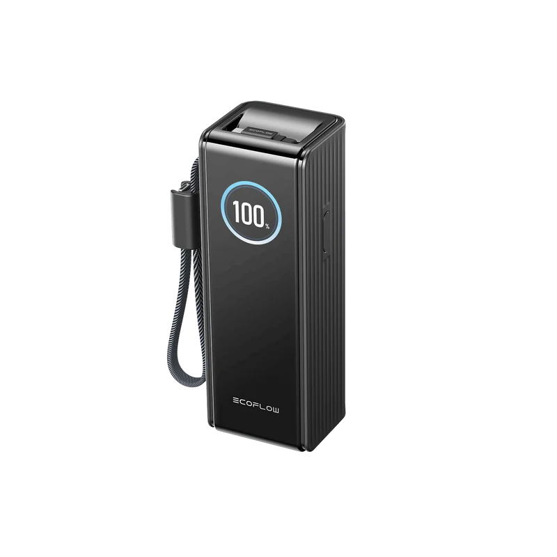 EcoFlow RAPID Powerbank (25 000 mAh, 170 W, Integriertes + Ausziehbares 100 W Kabel)