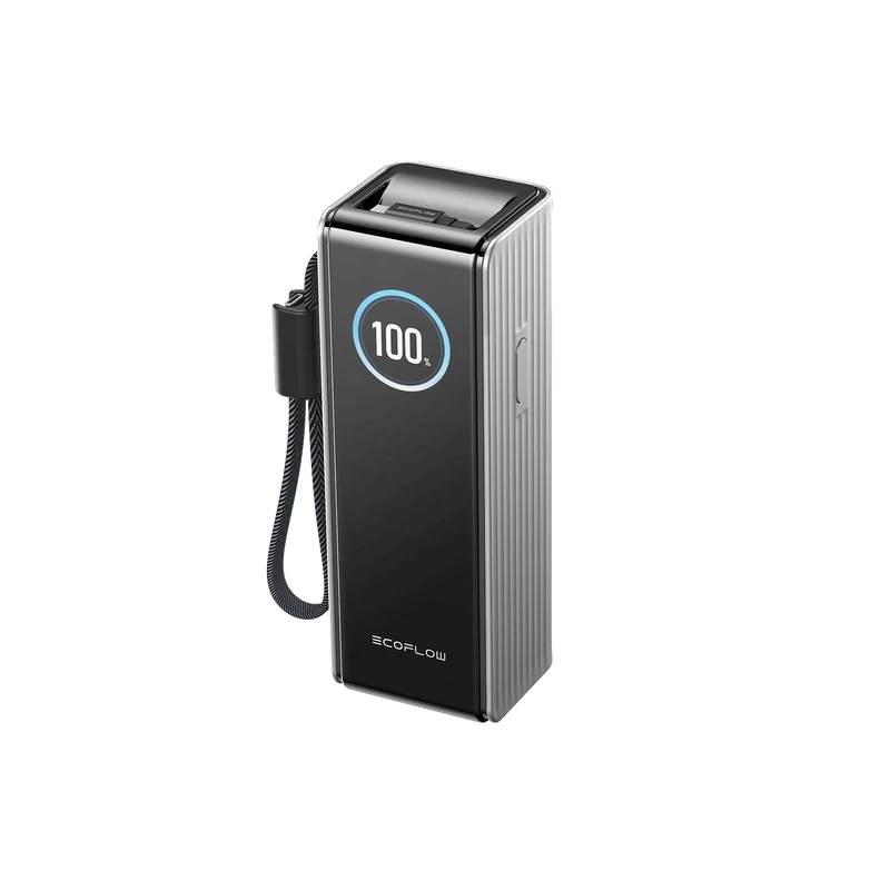 EcoFlow RAPID Powerbank (25 000 mAh, 170 W, Integriertes + Ausziehbares 100 W Kabel)