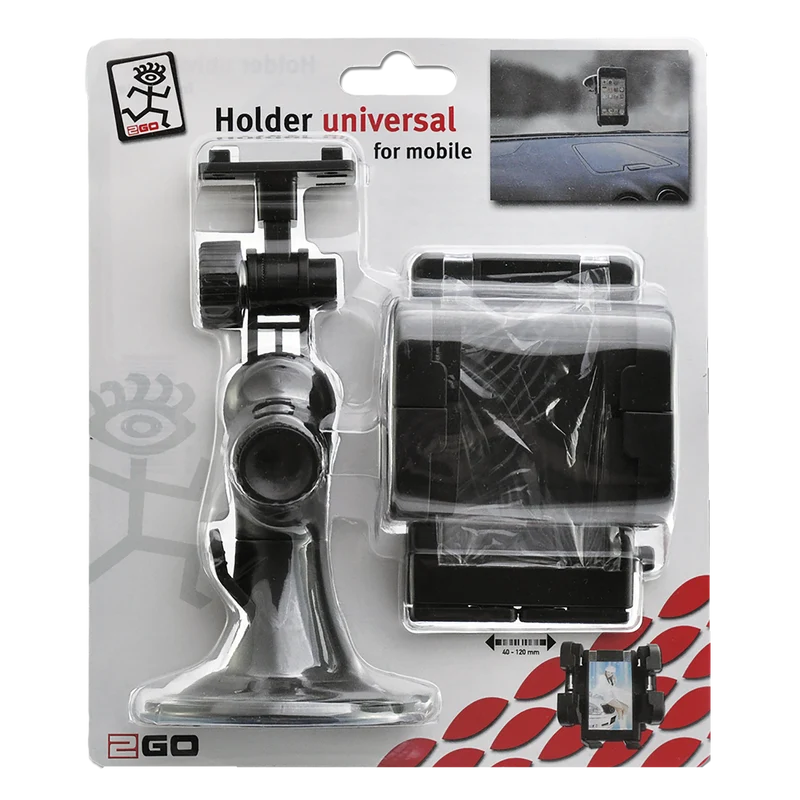 Universal Passivhalter "Classic" - verstellbare Haltebacken - mit Platz für Foto - Saugnapf - schwarz