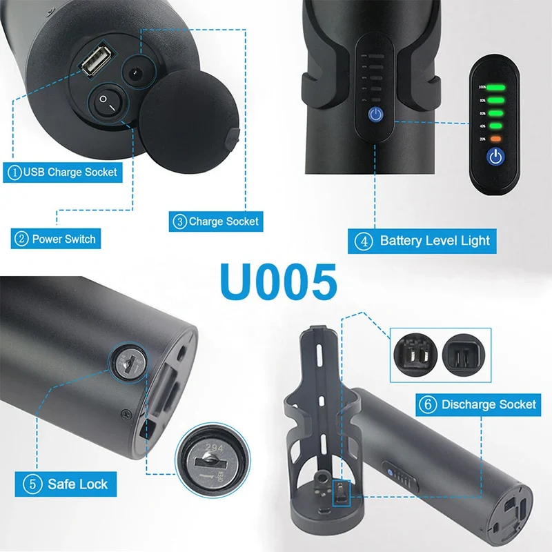 【EU-LAGER】U005 36V-48V 5-10.5Ah Max. 3500mAh E-Bike-Akku 42V2A-54.6V2A DC