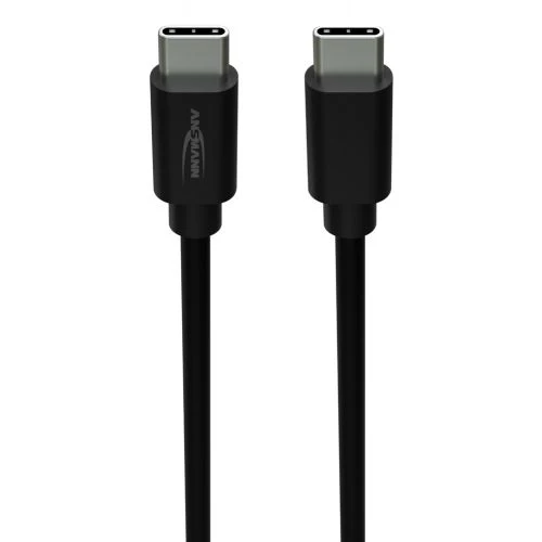 ANSMANN - USB Typ-C zu Typ-C Daten und Ladekabel 60 cm, Schwarz