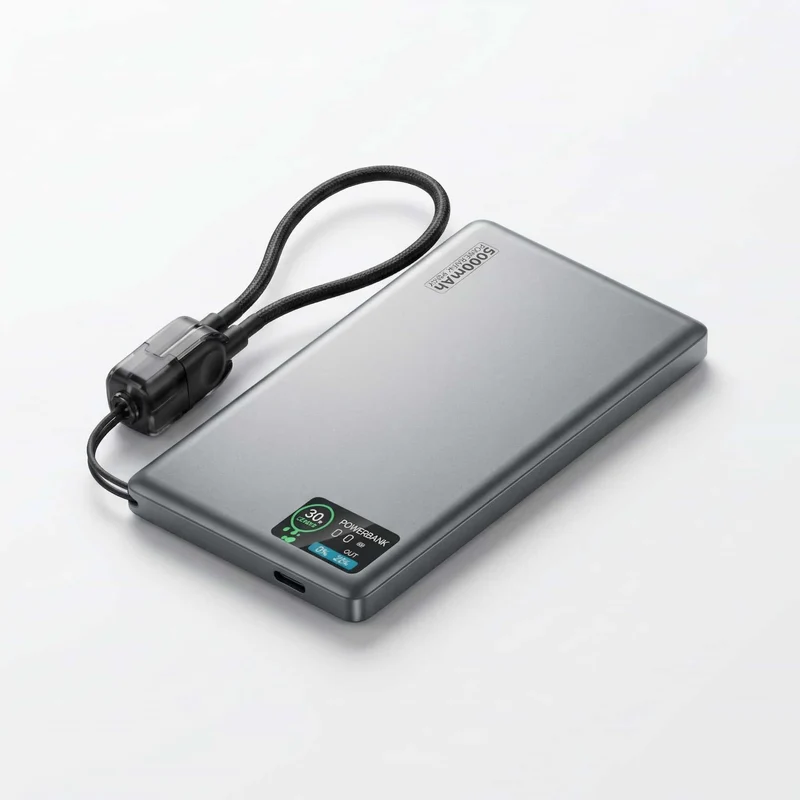 22,5W Ultra Slim Q2 Powerbank mit Display