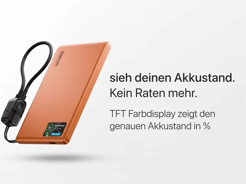 22,5W Ultra Slim Q2 Powerbank mit Display
