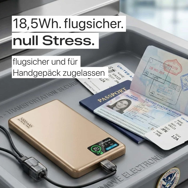 22,5W Ultra Slim Q2 Powerbank mit Display