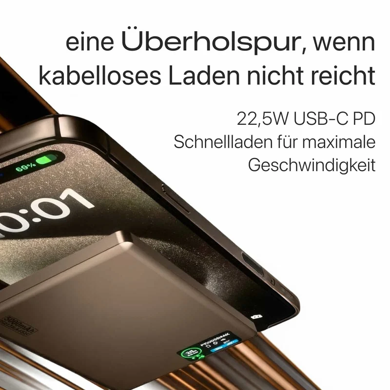 22,5W Ultra Slim Q2 Powerbank mit Display