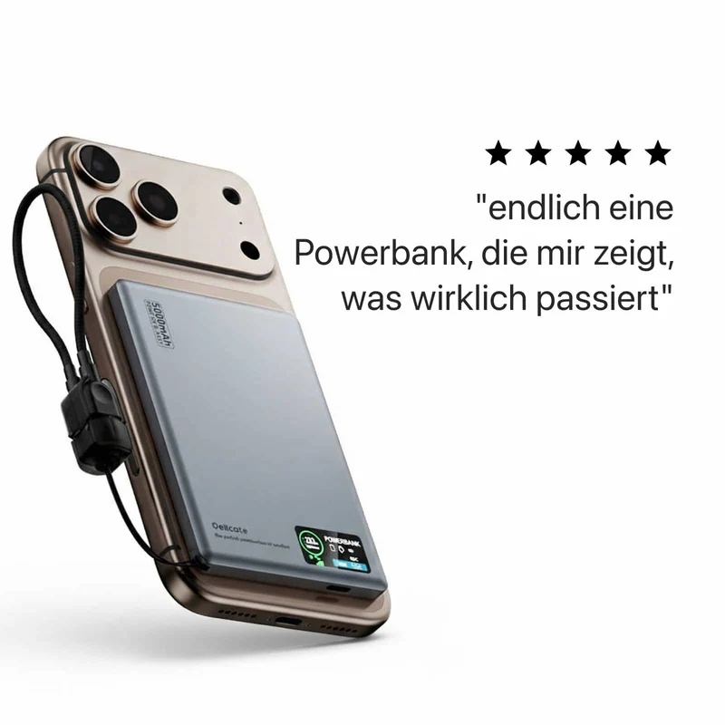 22,5W Ultra Slim Q2 Powerbank mit Display