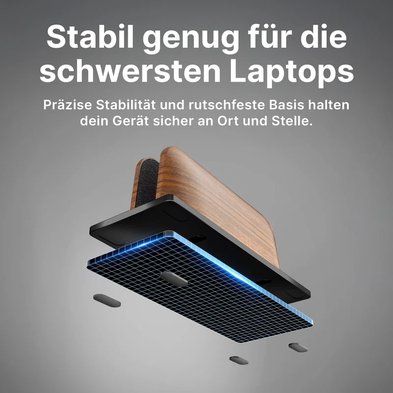 Vertikaler Laptop-Halter aus Holz