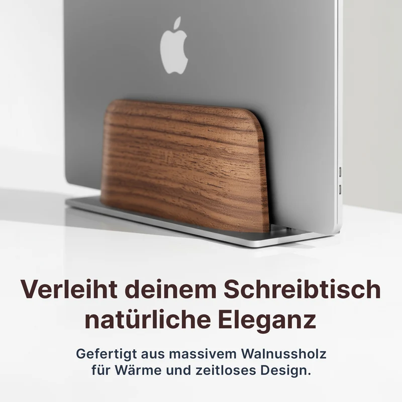Vertikaler Laptop-Halter aus Holz