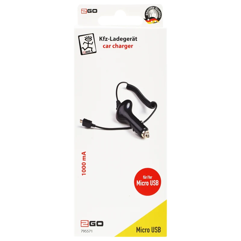 Kfz-Ladegerät 12 V / 24 V - Micro-USB - 5 W - 1000 mA - schwarz
