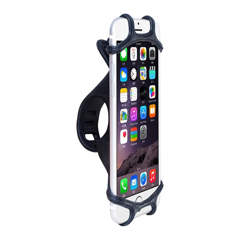 Fahrrad Handyhalterung "Bike" - flexible Silikonaufnahme für Smartphone zwischen 4 & 6 Zoll - schwarz