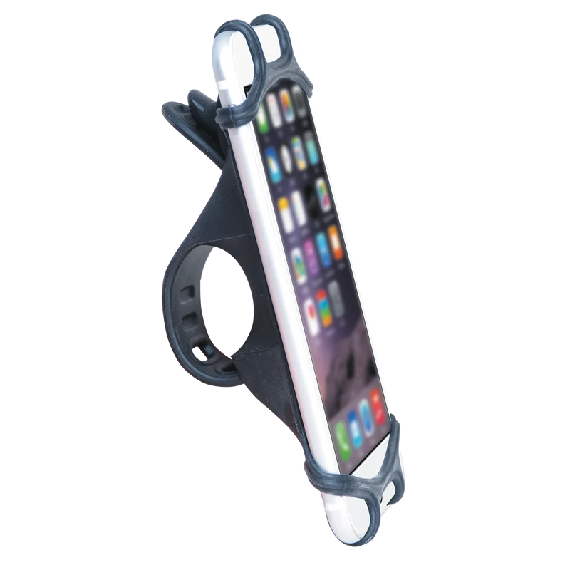 Fahrrad Handyhalterung "Bike" - flexible Silikonaufnahme für Smartphone zwischen 4 & 6 Zoll - schwarz