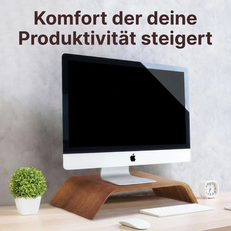 Ergonomischer Monitorständer aus Holz