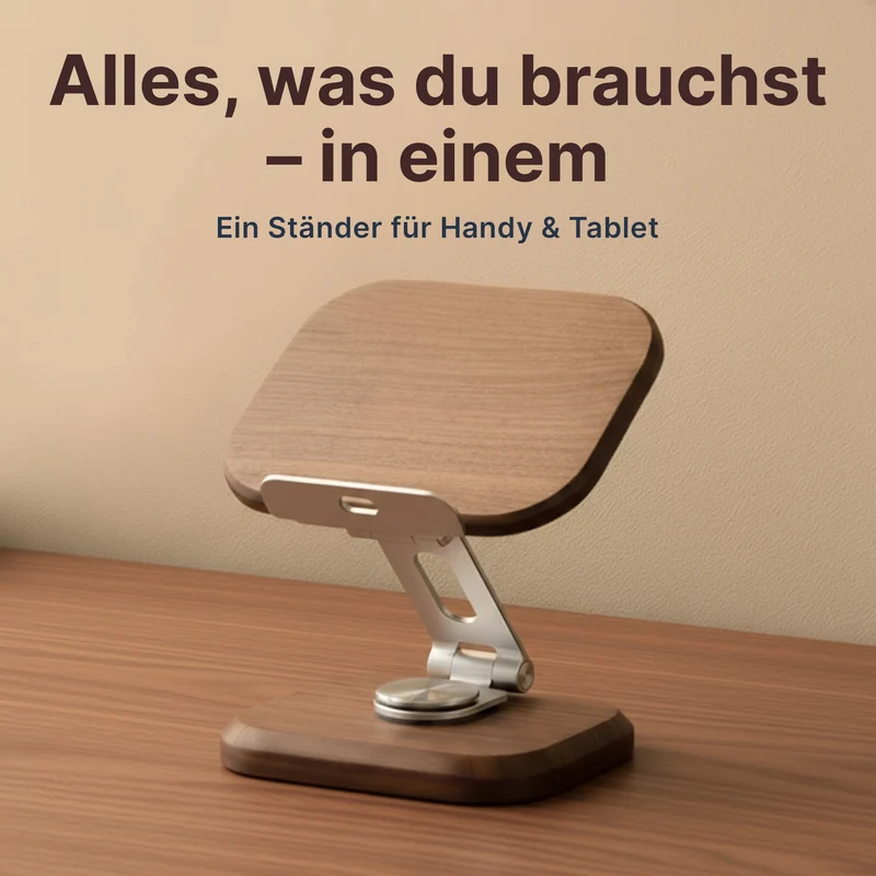 Holzständer für Handy und Tablet