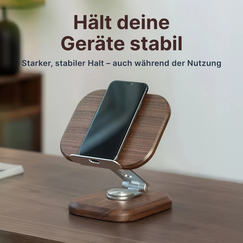 Holzständer für Handy und Tablet