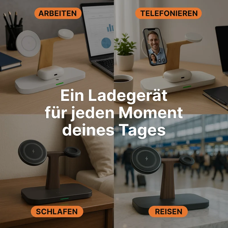 3-in-1 MagSafe Wireless Charger mit Nachtlampe