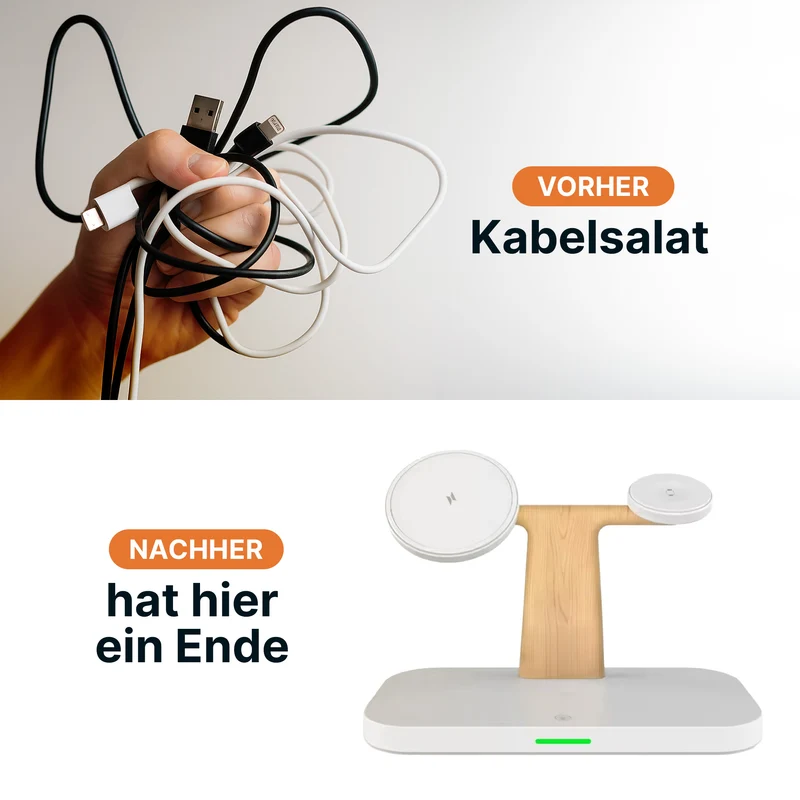 3-in-1 MagSafe Wireless Charger mit Nachtlampe
