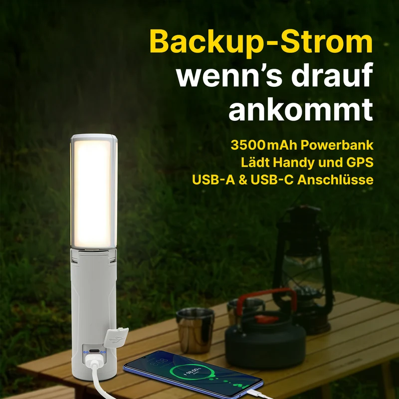 Faltbare Outdoor-Campinglampe mit 8000 Lumen