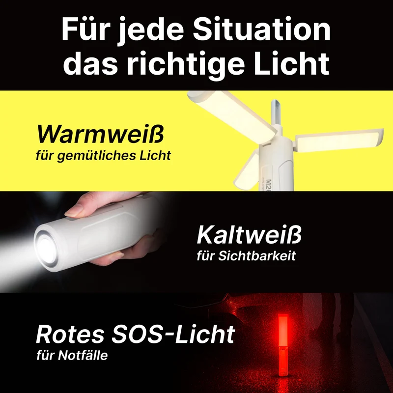 Faltbare Outdoor-Campinglampe mit 8000 Lumen
