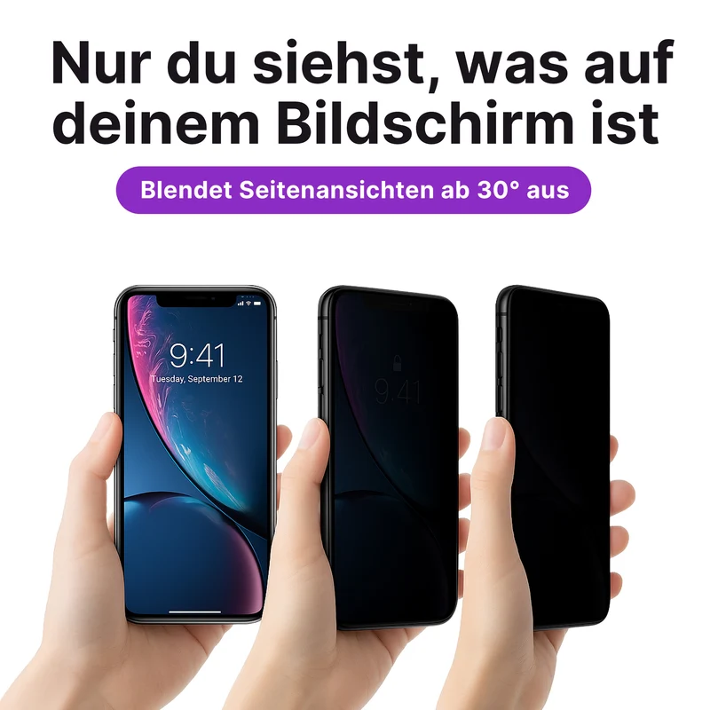 iPhone Sichtschutz-Glas-Displayschutz
