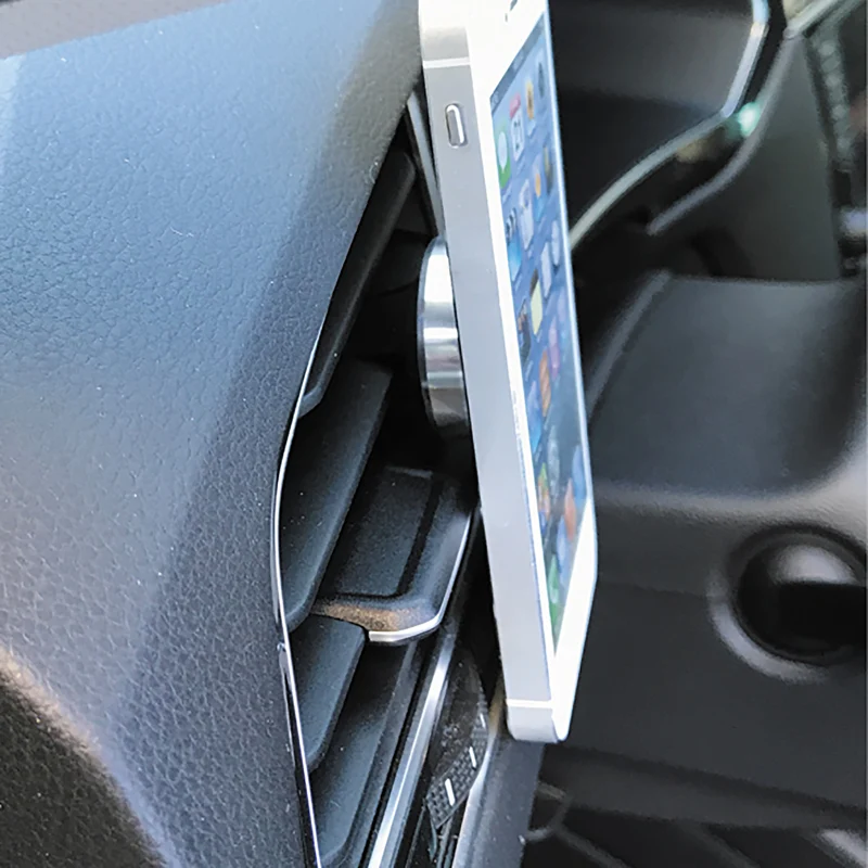 Universal Magnethalter "MiniMAG" - für die Kfz-Lüftung - inklusive selbstklebender Konterplatte - silber
