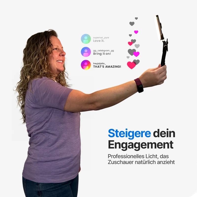 Tragbares Selfie-Licht mit 7 Helligkeitsmodi