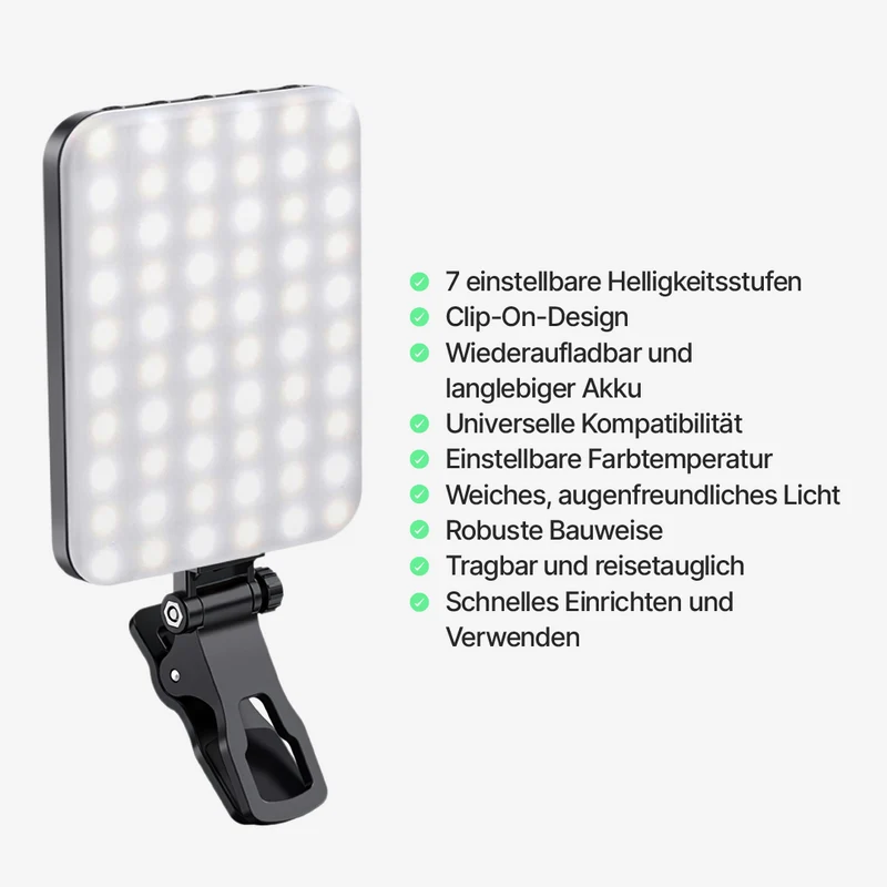 Tragbares Selfie-Licht mit 7 Helligkeitsmodi