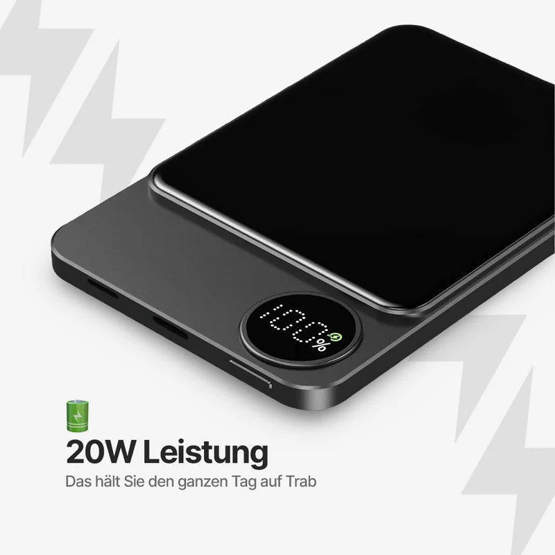 Ultraflache Powerbank 20W Magnetisches Kabelloses Laden