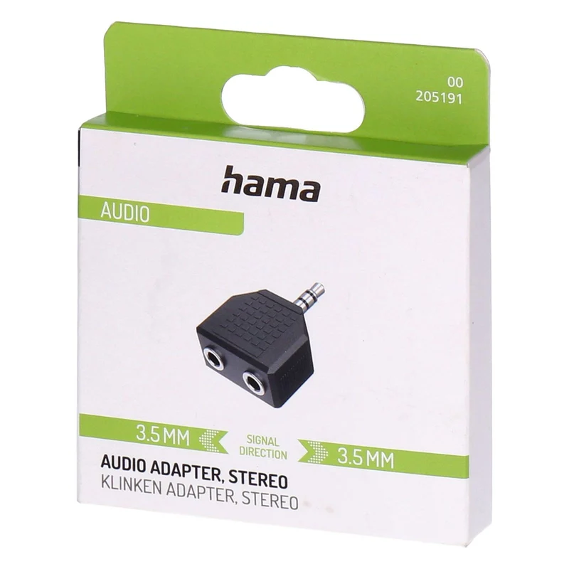 Hama 00205191 Kabeladapter 3.5mm 2 x 3.5mm Schwarz