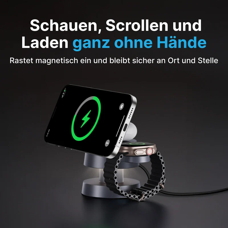 3 in 1 MagSafe-Ladestation mit LED-Licht