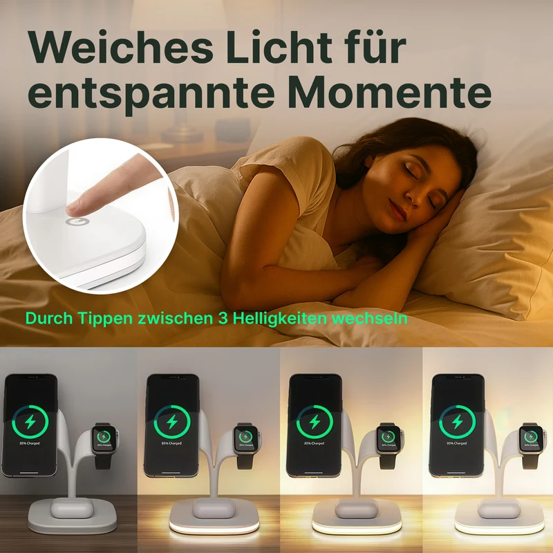 5-in-1 Magnetische Wireless-Ladestation für iPhone, Apple Watch und AirPods